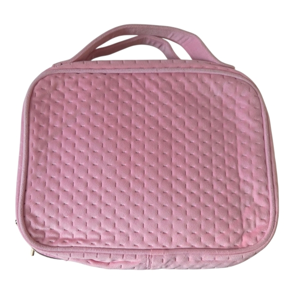 Elkuer Luxe Soft Pink Quilted Cosmetic Travel Case Organizer NEW - Picture 3 of 13
